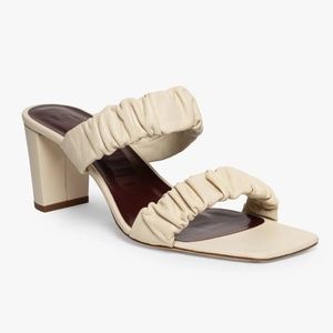 New In Box STAUD Frankie Ruched Sandals